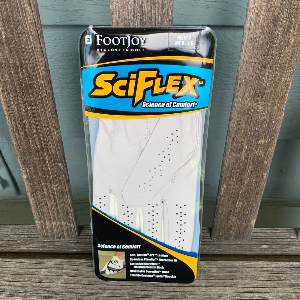 FootJoy SciFlex Mens Left Hand Golf Glove White Size Medium Large 68082 NEW